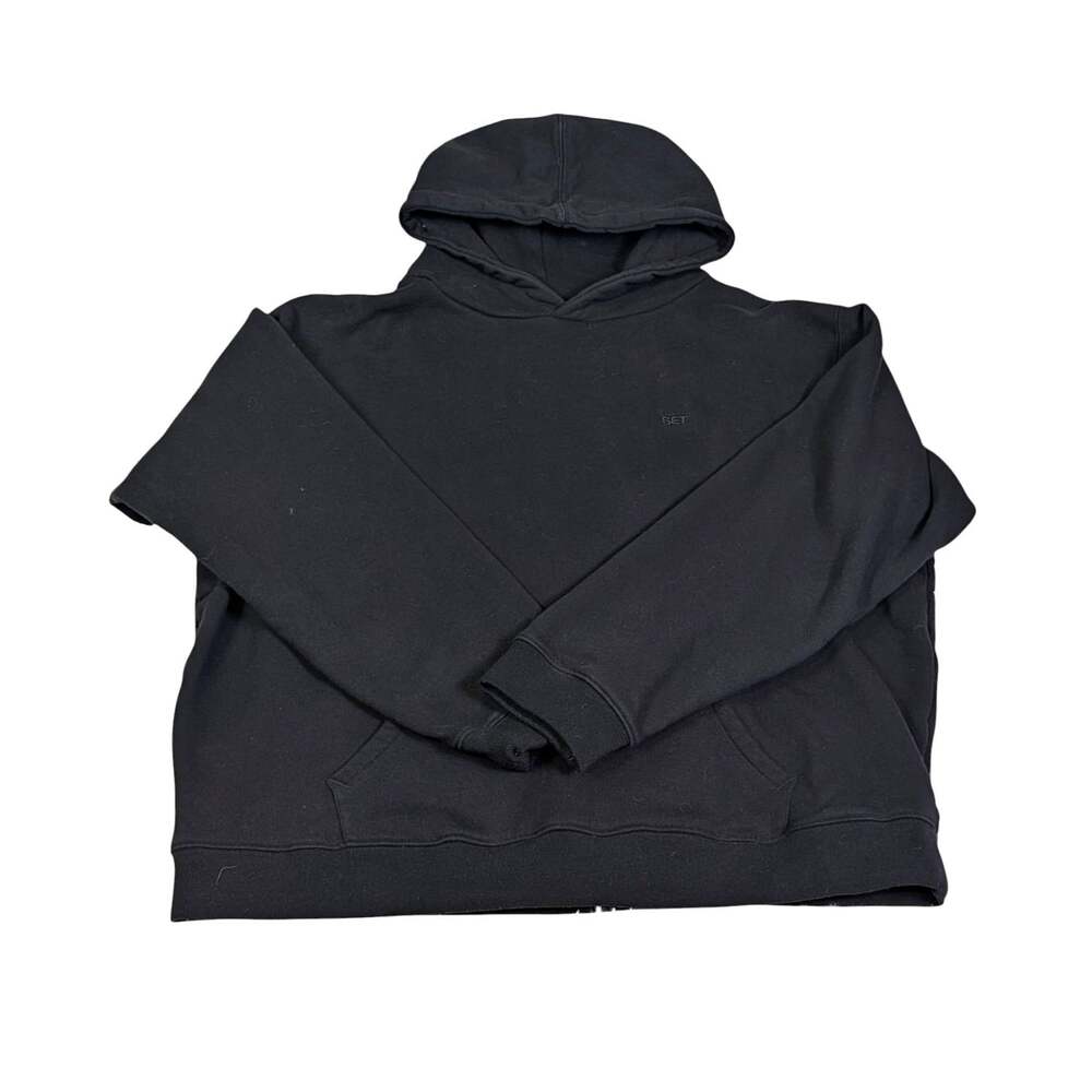 SET Active Lightweight Sweats Hoodie XL Black Oversized Pullover Athleisure